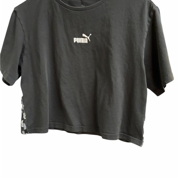 Puma Tops - Puma Black Cropped Tee with Logo
